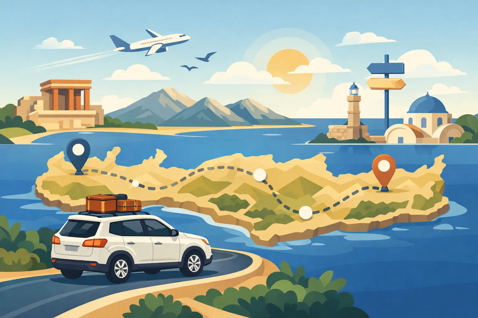 Guide to Driving Distances Across Crete