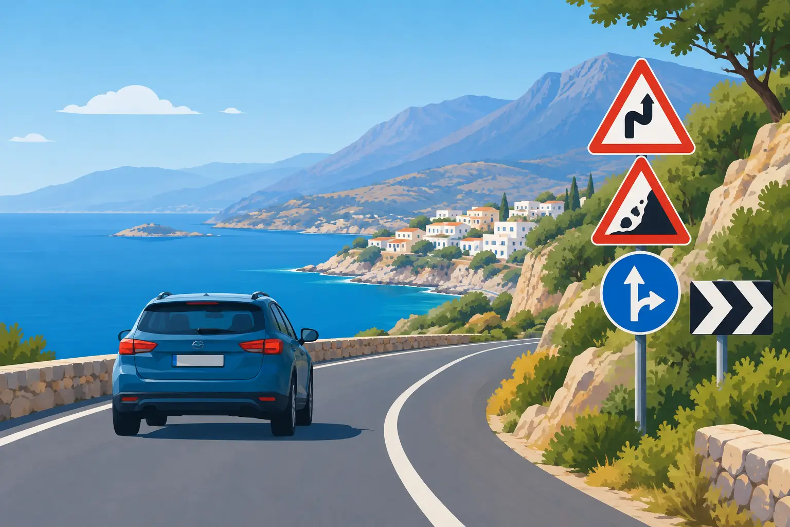Guide to Crete Road Signs for Holiday Drivers