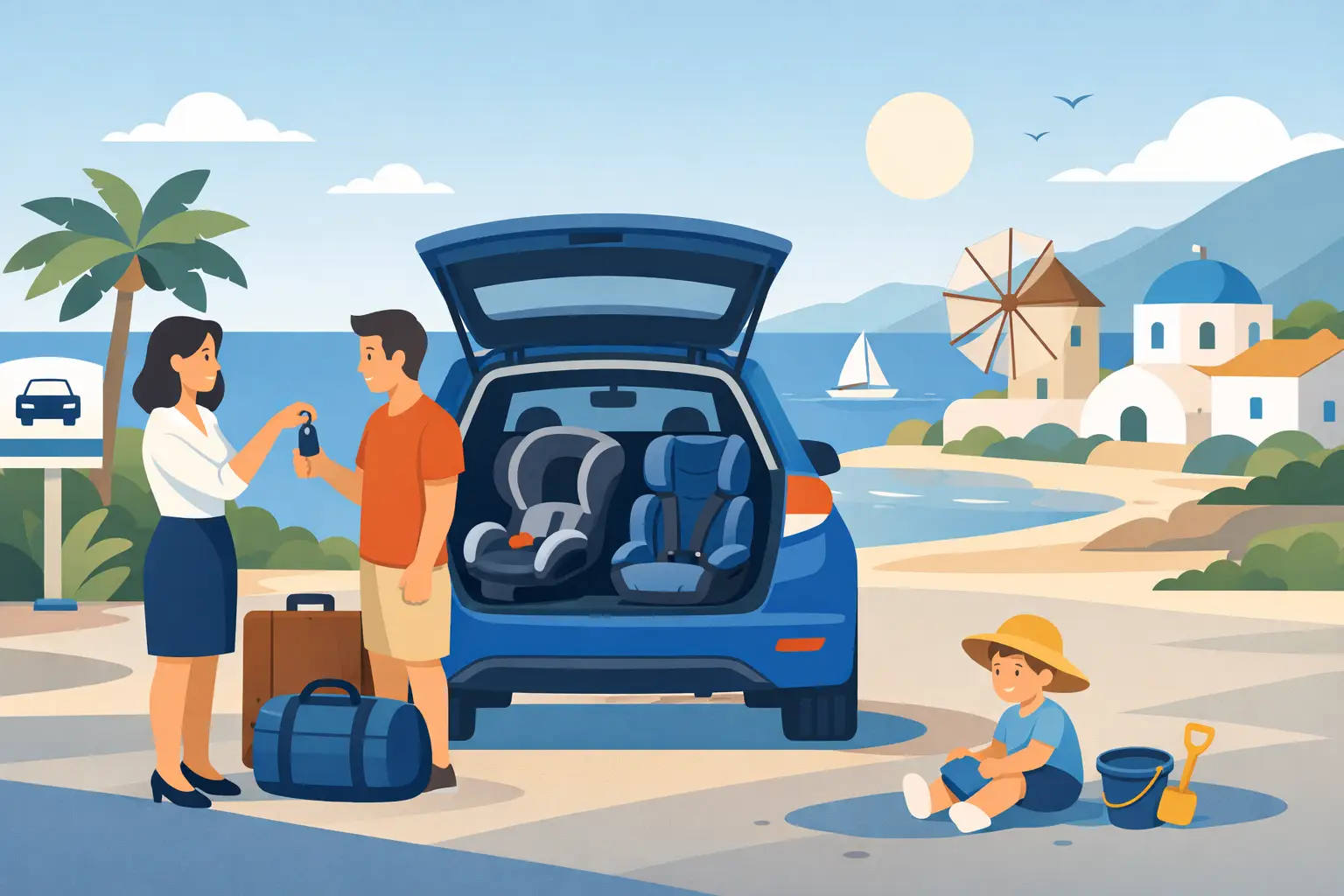 How to Add Child Seats to a Car Rental in Crete